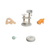 5 Pieces Compact Miniature Pet Scene Sturdy Cat Playset Plastic Pet Playset Safe for Collectors, Desk Decor