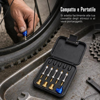Bicycle Presta to Schrader Valve Adapter Kit with Dust Caps