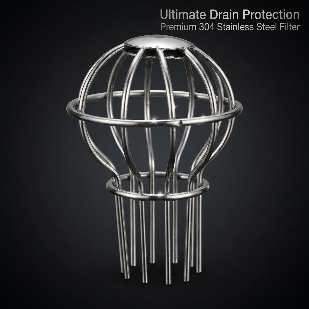 Roof Anti-Blocking Drain Cover - 304 Stainless Steel Mesh Structure, Heavy Duty Gutter Strainer for Patio Drainage