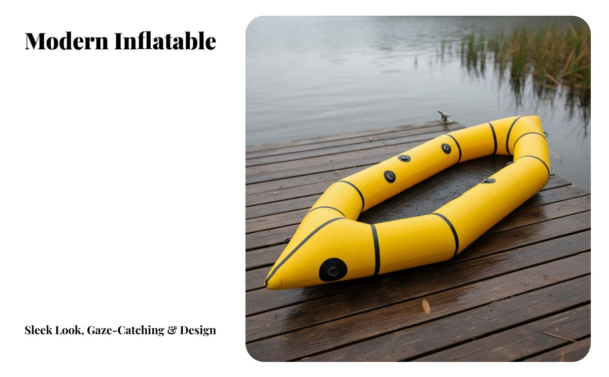 Hard Bottom Portable Packraft Lightweight Design Inflatable Boat Easy Storage Kayak Heavy Duty for Outdoor Enthusiasts, Adventurers, Rivers, River, Lakes, Travel