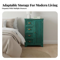Mediterranean Look Bedside End Table Vintage design 2-Door Nightstand with Drawer Distressed Finish Accent Cabinet Ample Storage for Apartment Dwellers, Interior Design lovers, Bedroom, Living Room, Entryway, Hallway