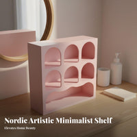 Cream Wind Design Cave Aesthetic Storage Rack Space-Saving Desktop Organizer Cabinet Versatile Use Freestanding Storage Cabinet Easy to Clean for Decor Enthusiasts, Homeowners, Living Room, Bedroom, Home Office, Entryway