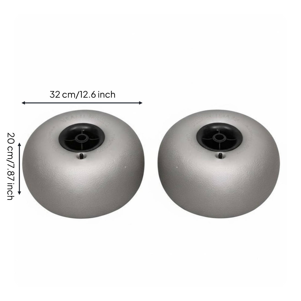 2 Pieces Inflatable PU Tire Kayak Cart Wheel Easy Installation Balloon Beach Wheel for Anglers