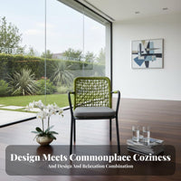 4 Pieces Nordic & design 4-Piece Chat Set Woven Design Loveseat, 2 Chairs, and Table Set weather-resistant Outdoor Furniture Thick pads for Business Owners, residents, Families, Balcony, Garden, rearyard, waterfront area