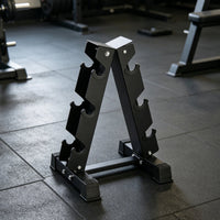 Triangular Dumbbell Rack Space Saving Triangle Dumbbell Stand Shielded Feet Weight Organizer for Garage