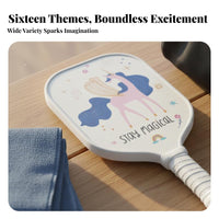 Lightweight Kids Pickleball Paddle Set Cute Designs Cartoon Pickleball Paddle Comfortable Grip for Family, Backyard, School Playground, Park