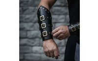 3 Pieces Renaissance Accessories Belt with Pouch and Bracers Medieval Costume Accessory Ensemble Vintage-Vintage-Themed Cosplay Battle Gear