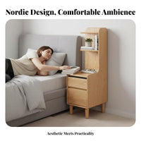 Modern Minimalist and design Slim Multi-Drawer Nightstand Space-Saving Design Bedside Table long-finaling Construction Household Furniture Sturdy Frame for household owners, Apartment Dwellers, Students, beside Bed, Small areas, Dorm Room, Home Office