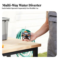 Quadruple Hose Splitter Sturdy Alloy Construction Multi-Way Tap Connector Rust-Resistant Faucet Water Divider for Gardeners, Lawn Care, Car Washing