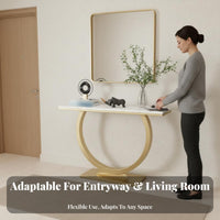 Modern Design C-Shaped Console Table Minimalist Design Household Furniture Easy to Clean Indoor Furnishing Long-Lasting Construction for Apartment Dwellers, Interior Designers, Entryway, Hallway, Living Room, Bedroom