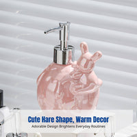 Luxury Lotion Dispenser Bottle, Cute Bunny Panda Design, Bathroom Liquid Soap Pump, Press Type, Home Shampoo Container