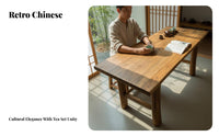 entire Wood Slab Table Natural Grain Wood Table Retro design & household Furniture for homeowners, Interior Designers, and tea Room, Guesthouse, Restaurant