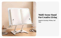 Multi-Functional Adjustable Bookrest Foldable Book Stand Handsunrestricted Study Tool Eron-the-travelnomic Design for Musicians, Professionals, Desk, Bedroom, Office, Living Room