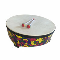 22-Inch Wooden Floor Drum Includes 2 Mallets Kids Music Drum  Develops Rhythm Percussion Instrument for Young Children, Preschool