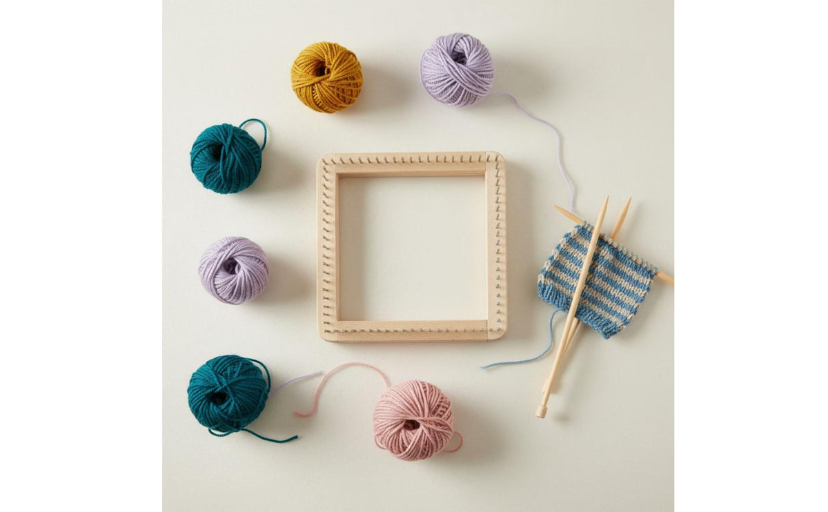 Solid Wood Square Weaving Loom Versatile Knitting Loom Frame Easy to Use for DIY Enthusiasts, Beginners, School Projects