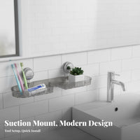 Suction Cup Faucet Shelf Waterproof Wall Mounted Faucet Rack Repositionable Drill Sink Organizer for Renters, Washroom, Washstand, Kitchen