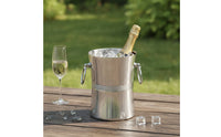 Ice Bucket with Handles Stainless Steel Insulated-Wall Ice Bucket Sleek Beverage Chiller for Hosts
