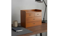 Wooden Desk Organizer Space-Saving Vintage Storage Box with Drawers Sturdy Wood Desk Tidy No Installation Required for Bedroom