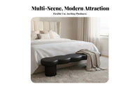 Padded Highlight Bench Upholstered Design billowyShaped Seat Luxuriously Soft Upholstery Long Stool for Homeowners, Interior Designers, Bedroom