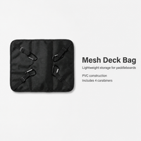 Black Mesh Swimming Bag with 4 Carabiners Zipper Closure for Watercraft Storage
