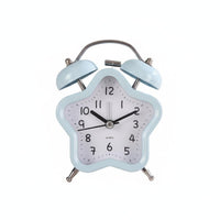 Silent Movement Star-Shaped Alarm Clock Metal Frame Home Decor Pastel Colors for Students, Heavy Sleepers