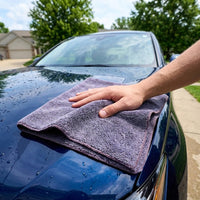 Super Absorbent Microfibre Cloth and 400gsm Car Drying Towel, 40x40cm Microfibre Cloth for Car Cleaning, Thick 21S AB Yarn High-Low Pile Design