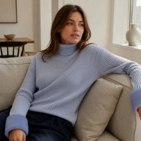 Women's Fleece Lined Turtleneck Sweater Winter Warm Knitted Base Layer Top