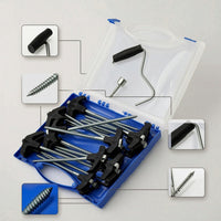 Camping Stake Kit with Storage Case Easy to Install Tent Stakes with Storage Box Screw-in Ground Anchors for Tarp Shelter