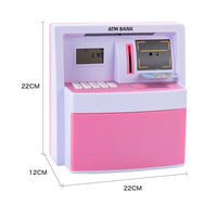Electronic Piggy Bank Educational ATM Play Savings Box Secure Electronic Money Saving Box for Girls, Desk