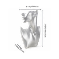 Modern Jewelry Display Bust Lightweight Necklace Display Bust Boutique Mannequin Head with Shoulders Sturdy for Retail Counter, Vanity