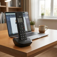 Dect Phone Set Slim Design Black Cordless Telephone Cordless Handset Speaker Grille Charging Base Small Display