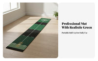 Non-Slip Base Golf Putting Mat Easy Storage Putter Training Mat Roll-up Design Putting Practice Carpet Alignment Guides for Golfers, Beginners, Office Workers, Home, Backyard, Garage, Balcony