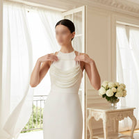 Bridal Pearl Body Chain Layered Pearl Shoulder Chain Beaded Chest Harness Elegant for Performers