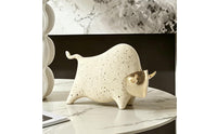 Bull Figurine Gold Sculpture Modern Decor for Desk