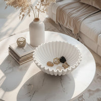 Decorative Bowl with Edges Stone-Like Bowl Textured Table Decor for Home Stylists, Clean-Liners, Entryway, Kitchen Counter
