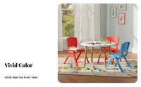 Thickened Design Single-Piece Molded Chair Sturdy Long-Lasting Classroom Seat Multipurpose Use Backrest Stool Stable Structure for Students, Children, Schools, Training Centers, Playroom, Office