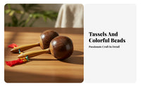 Polished Finish Percussion Maraca Tapered Handle Handheld Maraca Rounded Head Wooden Shaker Smooth
