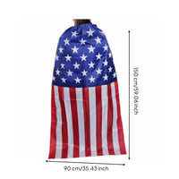 Lightweight American Flag Cape Vibrant Print Drawstring Flag Cape Bright Colors Patriotic Merchandise Multipurpose Use for Festivals