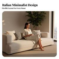 Curved Corner Sofa Italian design Curved L-Shaped Lounger Minimalist Design Living Room Furniture for Homeowners, Young Adults, Lounge Area, Apartment