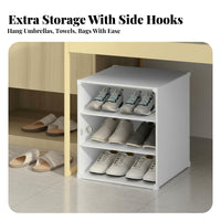 Dustproof Multi-Layer Plastic Shoe Shelf Dust-Proof Modular Shoe Rack Easy Assembly Plastic Cube Storage Organizer Large Capacity for Students, Families, Homeowners, Entryway, Hallway, Dorm Room, Bedroom