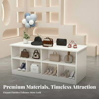 Versatile Center Island Display Table Simple Design Shoe and Bag Display Stand Stable Structure Shop Furniture Strong Load-Bearing for Boutique Owners, Retailers, Retail Managers, Temporary Shops, Gift Shop, Tradeshows