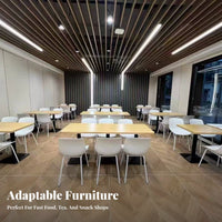 Easy to Clean Quick-Service Dining Set Sturdy Construction Restaurant Table and Chair Set Sturdy Metal Legs Cafeteria Table and Chair Combo Modern Design for Business Owners, Homeowners, Restaurants, Cafe, Cafeteria S, Diners