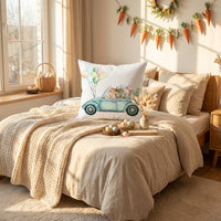 Easter Pillow Cover Bunny Throw Pillow Case Decorative Cushion Cover for Holiday Decor, Home, Sofa, Living Room, Bedroom