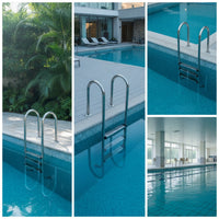 Stainless Steel Pool Ladder Rust Resistant Pool Ladder with Non-Slip Steps Rustproof for Homeowners, Hotel Owners, Backyard