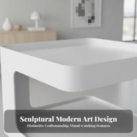Nordic design Sculptural Side Table Geometric Shape Nightstand Modern Minimalist Household Furniture distinctive Design for Art Lovers, Apartment Dwellers, Homeowners, Living Room, Corner Space, Entryway, Reception Area