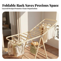 Space-Saving Foldable Clothes Drying Rack Portable Collapsible Laundry Airer Large Capacity Multi-Tier Garment Rack Heavy Duty for Apartment Dwellers, Homemakers, Balcony, Indoors, Bedroom, Small Areas