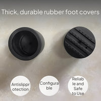 Rubber Ladder Feet Caps, Anti-Slip, Durable, Black
