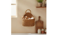 Imitation Rattan Hanging Basket Versatile Imitation Rattan Storage Basket Breathable Kitchen Produce Holder for Entryway, Washroom