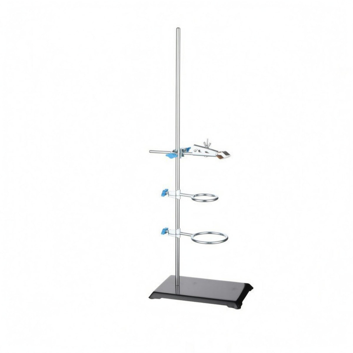 Blue Knobs Clamp Circular Support Stand Rectangular Base Metal Laboratory Stand Functional Support Frame Sturdy
