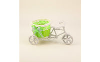 Rattan Flower Basket Sturdy Woven Tricycle Flower Basket Long Decorative Tricycle Planter for Gift Shop